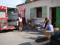 Chargement de l'ambulance