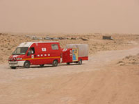 L'ambulance dans le Nomen's Land Maroc Mauritanie